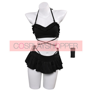 Final Fantasy VII Tifa Lockhart Black Swimsuit Cosplay Costume