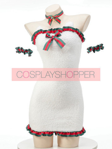 Süße Weihnachts-Plüsch-Langkleid-Dessous