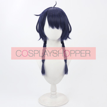 Blue 50cm Genshin Impact Xiangling Cosplay Perücke