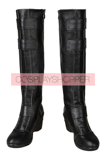 2020 Movie Black Widow Natasha Romanoff Black Jumpsuit Bottes de cosplay Version 2
