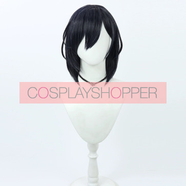 Black 35cm Blue Archive Kagami Chihiro Perruque de cosplay