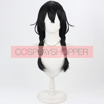 Perruque Cosplay Noire 50cm Virtual YouTuber Hanakuma Chifuyu