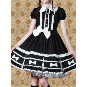 Robe Lolita Classique Noire à Manches Courtes