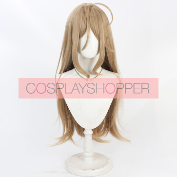 80cm ブラウン ビデオゲーム ブルーアーカイブ 室笠アカネ コスプレ ウィッグ