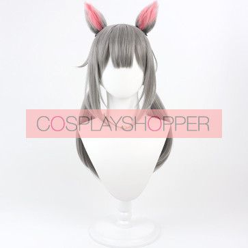 グレー 60cm バーチャルYouTuber なちょ猫 コスプレウィッグ