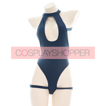 セクシー ブルー バックレス スク水 水着