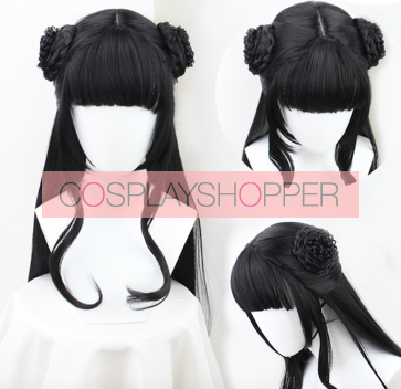 80cm ブラック アニメ 魔道祖師 江厭離 コスプレ ウィッグ