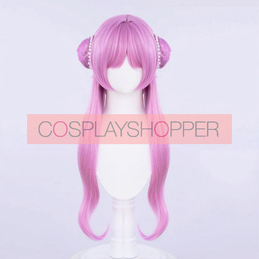 80cm ピンク アニメ スターダスト・テレパス 明内ゆう コスプレ ウィッグ